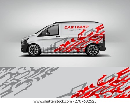 Red Gray Brush Streak Van Wrap – Dynamic Motion Graphics for Fleet and Commercial Vehicles