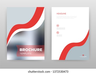 Red, gray business annual report brochure flyer design. Multipurpose abstract brochure template, include cover and back pages. Geometric flyer leaflet vector design. Vertical A4 format.