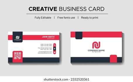 Red and gray business card design, creative business card, visiting card design