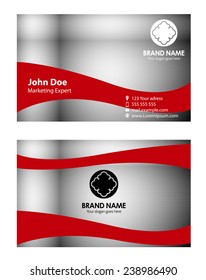 Red and gray business card template