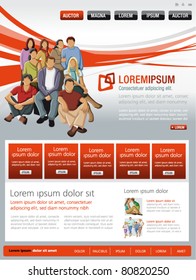 Red and gray business website Template