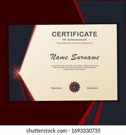 Red and Gray certificate of appreciation design template with luxury and modern style 