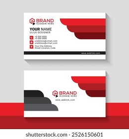 Red and Gray Color Sleek Professional Business card
