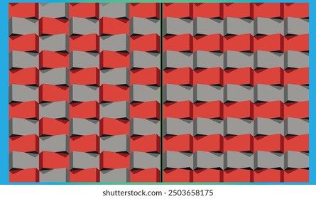 Red and Gray combination 3D geometric design. Best for 3D painting and backgrounds.