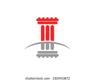 red gray cool pillar icon logo