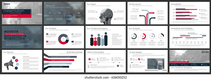 Red and gray elements of infographics on a white background. Use in presentation templates, flyer and leaflet, corporate report, marketing, advertising, annual report and banner.