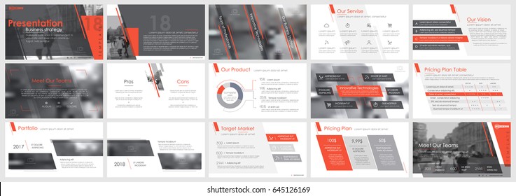 Red   gray elements infographics white background  Use in presentation templates  flyer   leaflet  corporate report  marketing  advertising  annual report   banner 