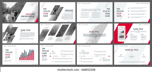 Red and gray elements for infographics on a white background. Presentation templates. Use in presentation, flyer and leaflet, corporate report, marketing, advertising, annual report, banner.