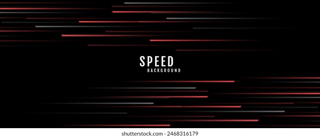 Red gray geometric abstract background on dark space with lines motion decoration. High speed with stripes style. Modern graphic design element concept for web banner, flyer, card, or brochure cover