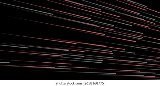 Red gray geometric abstract background on dark space with lines motion decoration. High speed with stripes style. Modern graphic design element concept for web banner, flyer, card, or brochure cover