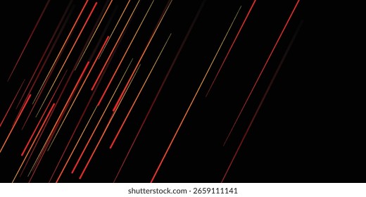 Fundo abstrato geométrico cinza vermelho no espaço escuro com linhas de decoração de movimento. ILUSTRAÇÃO VETORIAL.