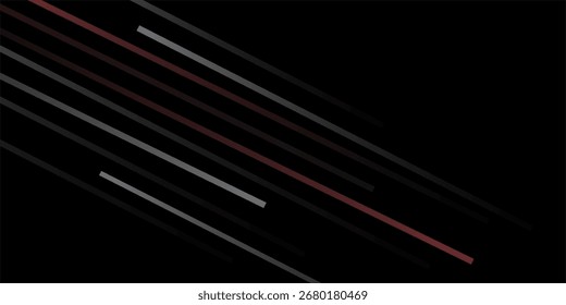Red gray geometric abstract background on dark space with lines motion decoration. High speed with stripes style vector

