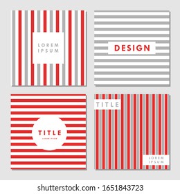 Red and Gray geometric vector patterns, cover and poster design, brochure design, modern background, modern abstract templates, vector textures, scrapbook paper, red gray white stripes