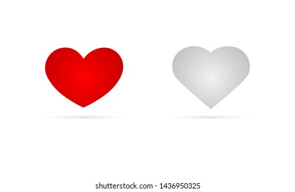 "Red and gray heart icon vector on a white background.Love emblem on holidays occasions.Graphic design in the concept of love.Vector love symbol for Valentine's Day.vector illustration."