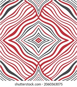 Red and gray monochrome abstract geometric Striped,floral pattern Futuristic and vibrant design, Illusive vector background.