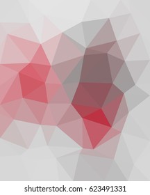Red and gray polygonal illustration with triangle. Geometric background.