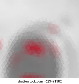 Red and gray polygonal illustration with triangle. Geometric background.