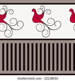 A red and gray seamless bird banner