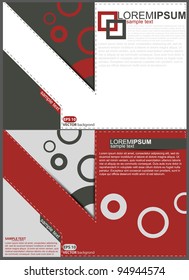 Plantilla roja y gris para el folleto publicitario