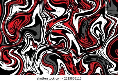 Red, Gray, White, Black Liquid marble texture design, colorful marbling surface, cream lines, nature abstract paint design, vector illustration