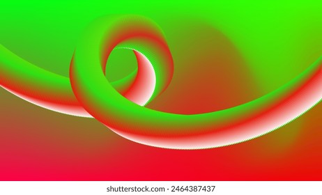 Red Green 3D Spiral Square Mesh Gradient Background