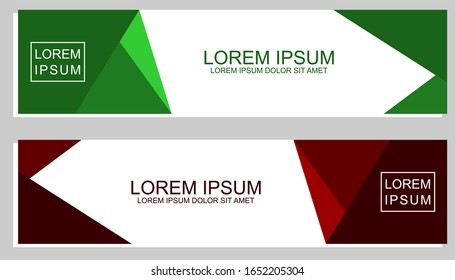 Red and green abstract background banners. 2 sets of banner design templates.