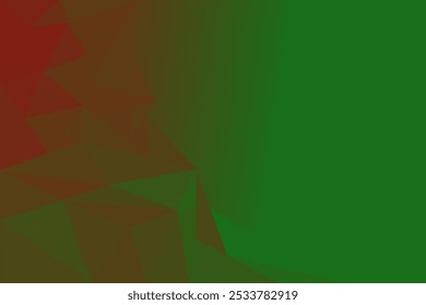 Red and green abstract background with dynamic overlap stripes lines geometric shape. Modern and minimal background with copy space. Polygon pattern design. For Christmas theme 