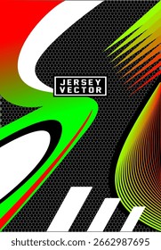 FONDO ABSTRACTAS VERDE ROJO PARA JERSEY DE SUBLIMACIÓN COMPLETA