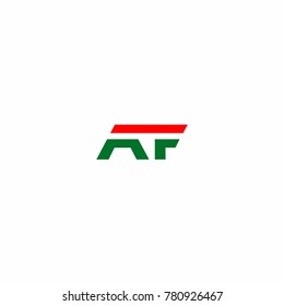 Red and Green AMF Initial Letter Logo Vector