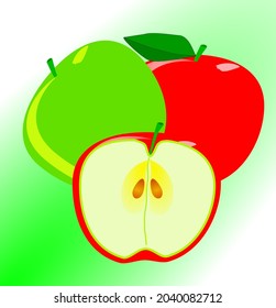 Red and green apple format vector