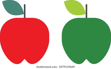 red and green apple fruit illustrative vector