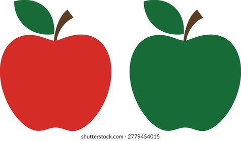 Red and green apple icons side by side