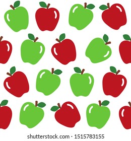 Red and green apple seamless pattern