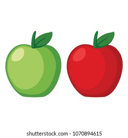 Red and green apples illustration vector