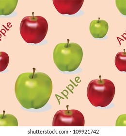 Red and green apples in seamless commercial composition