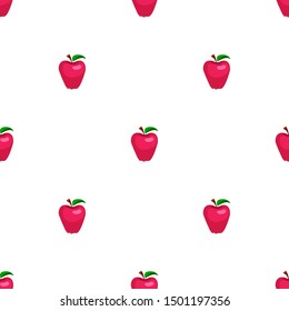 Red and green apples seamless vector pattern. White, red and green colors.