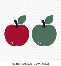 Red and green apples. Vector illustration.