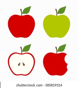 Red and green apples. Vector illustration