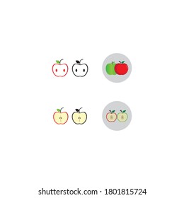 Red and green apples,Vector illustration,design 