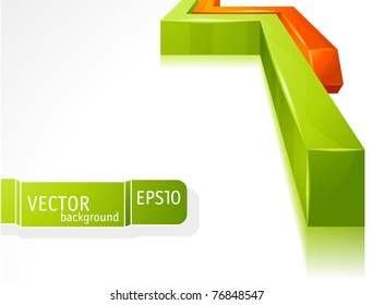 Red and green arrow abstract background. Vector.