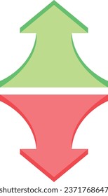 Red and green arrow Vector image or clipart