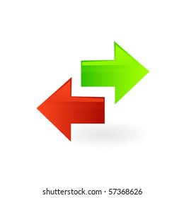 Red And Green Arrows. Vector