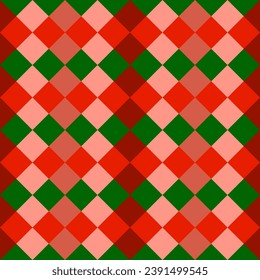 Red and green background with a Christmas design