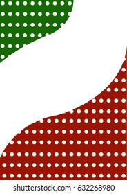 Red and green background with white points, cute back