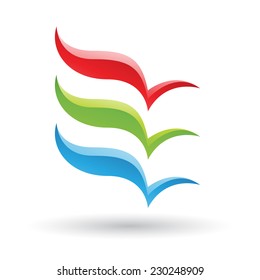 Red, Green and Blue Abstract Icon Illustration isolated on a white background