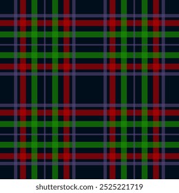 Fundo de gingham vermelho, verde e azul, padrão vetor sem costura, design para tecido, papel de parede, embalagem.