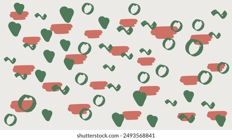 Red green and blue vector falling tiny organic confetti background