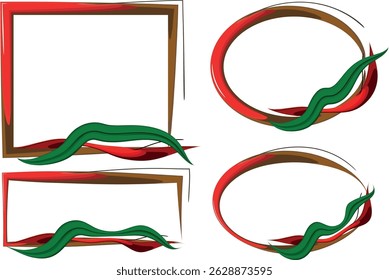 red green brown colored abstract decorative art frames collection