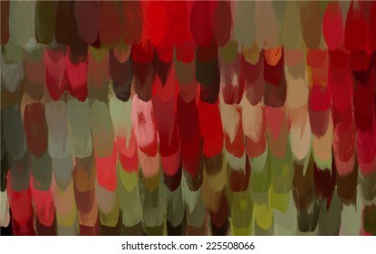Red and green brush strokes
