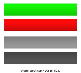 Red and green button / banner / tag set with disabled versions